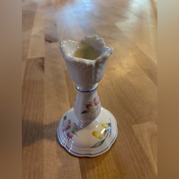 Villeroy & Boch Candlestick Riveria Collection 5” Pink Yellow Tulip Shaped White - Picture 7 of 16